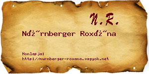 Nürnberger Roxána névjegykártya