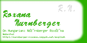 roxana nurnberger business card
